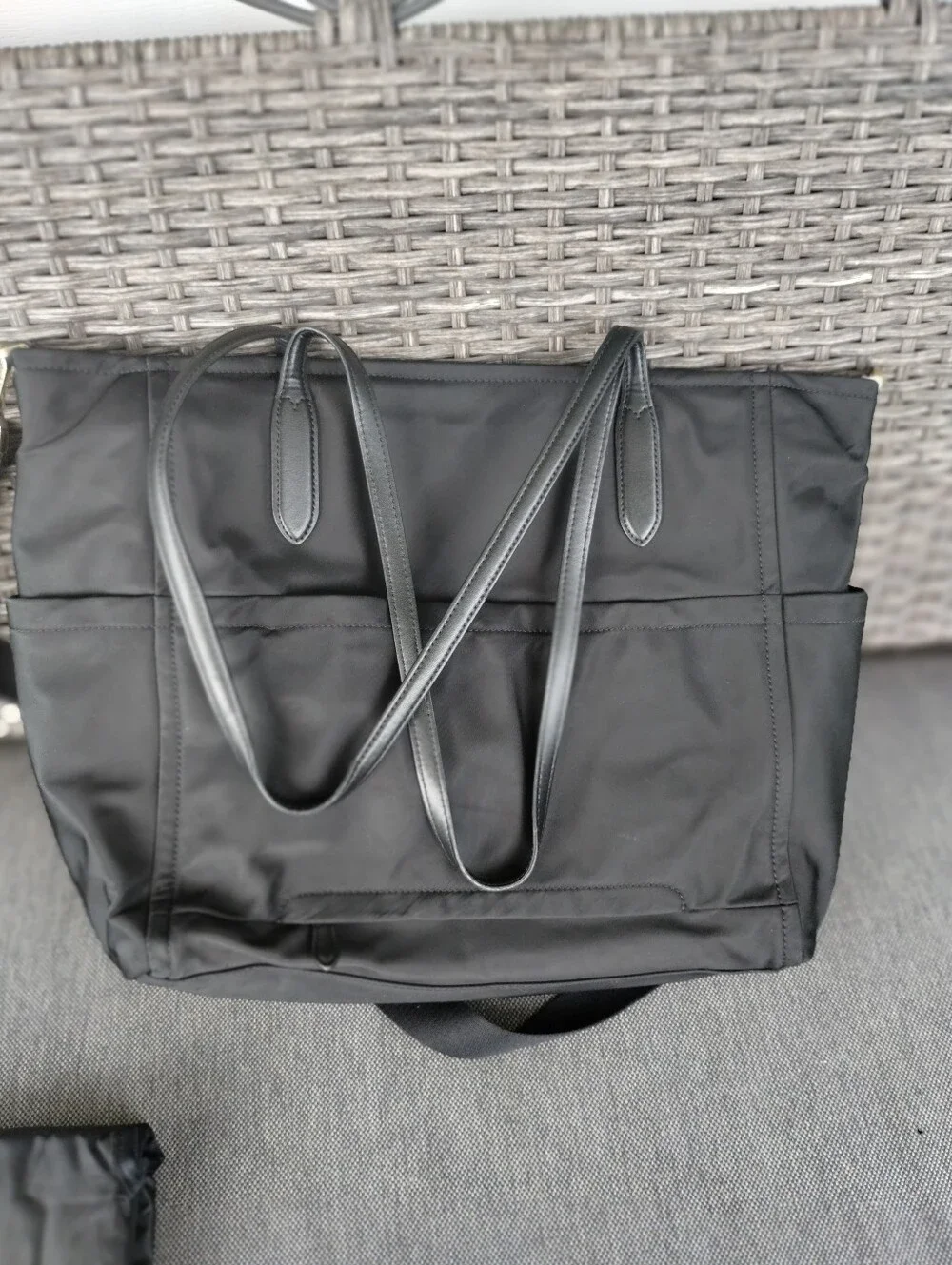 Kate Spade Chelsea Baby Bag Black Nylon Diaper Tote Changing Pad Crossbody